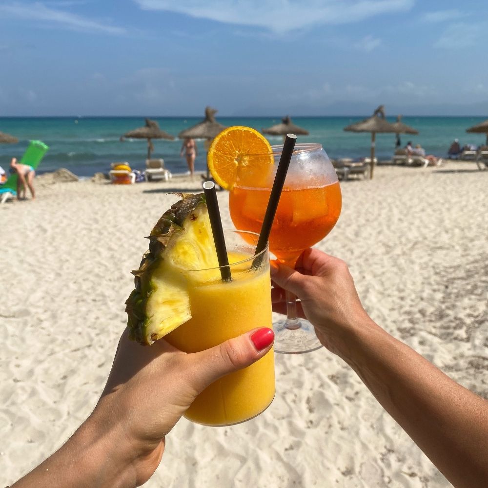 Drinks on the beach playa de muro