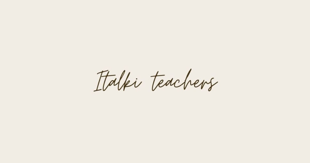 Italki teachers 