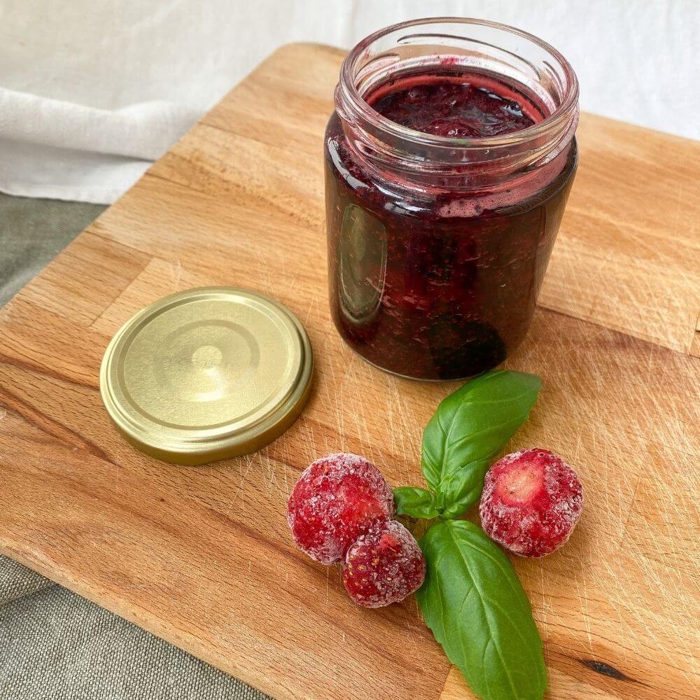 Nourishing berry jam with chia seeds