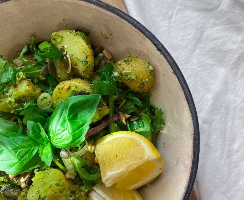 Easy & Vegan Pesto Potato Salad