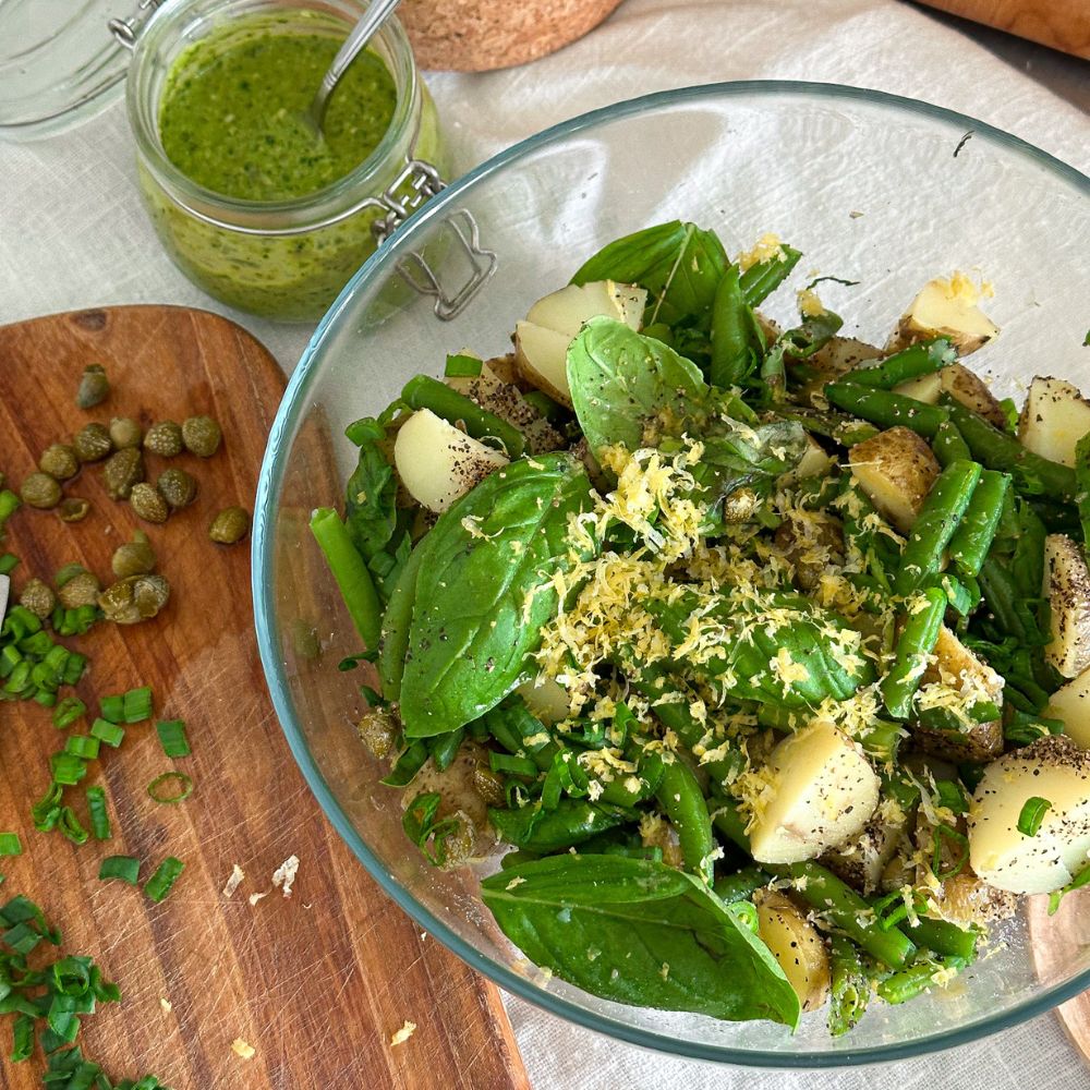 helppo pesto-perunasalaatti