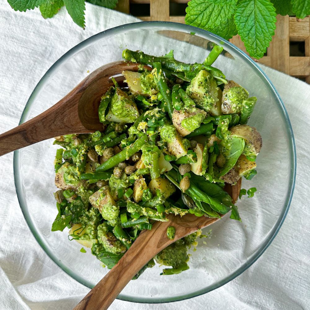 helppo pesto-perunasalaatti