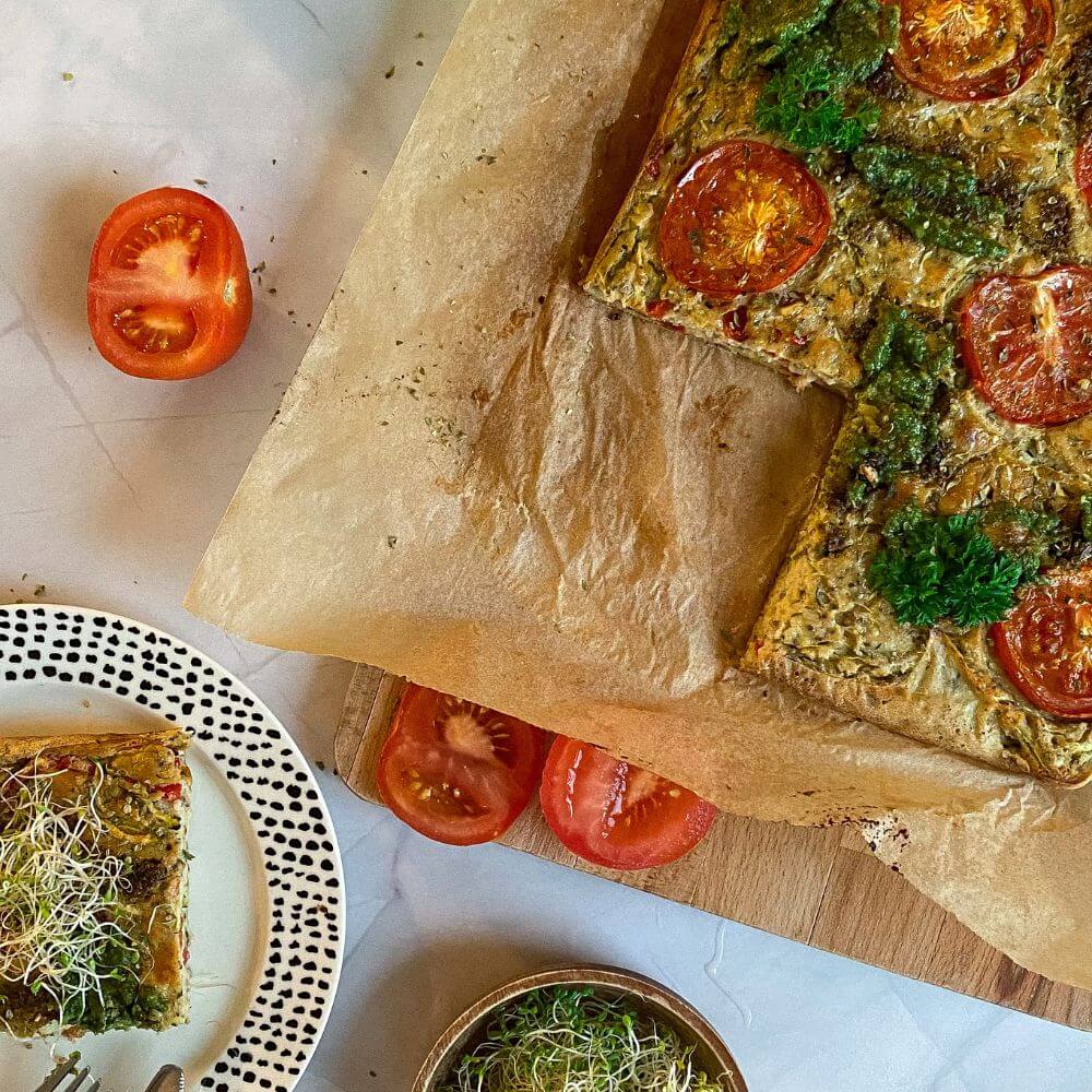 Gluten-free Pesto Sheet Pancake