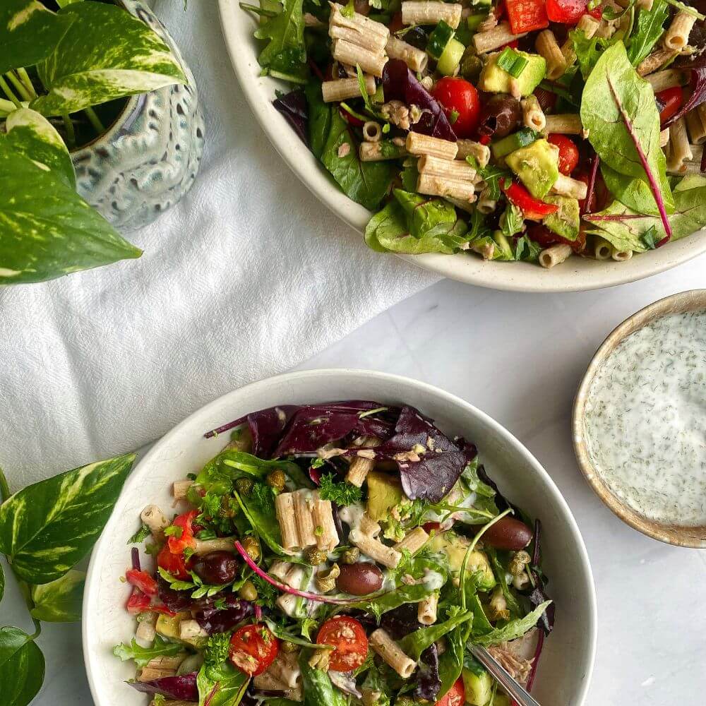 Mediterranean-Tuna-Pasta-Salad