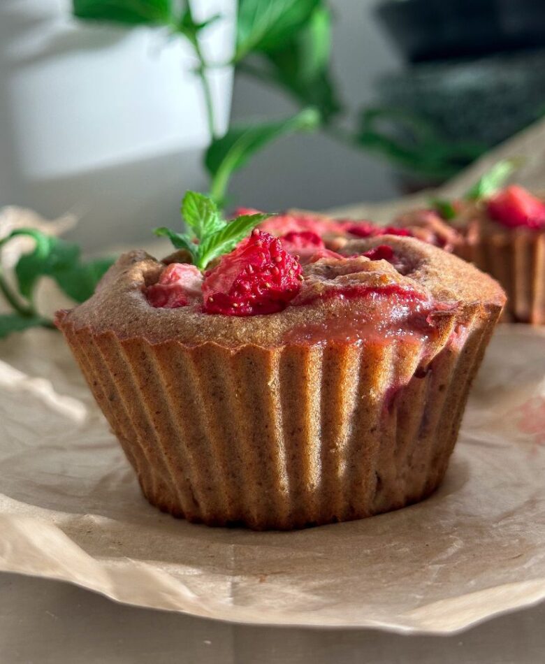 Gluten-free Strawberry-Rhubarb Muffins