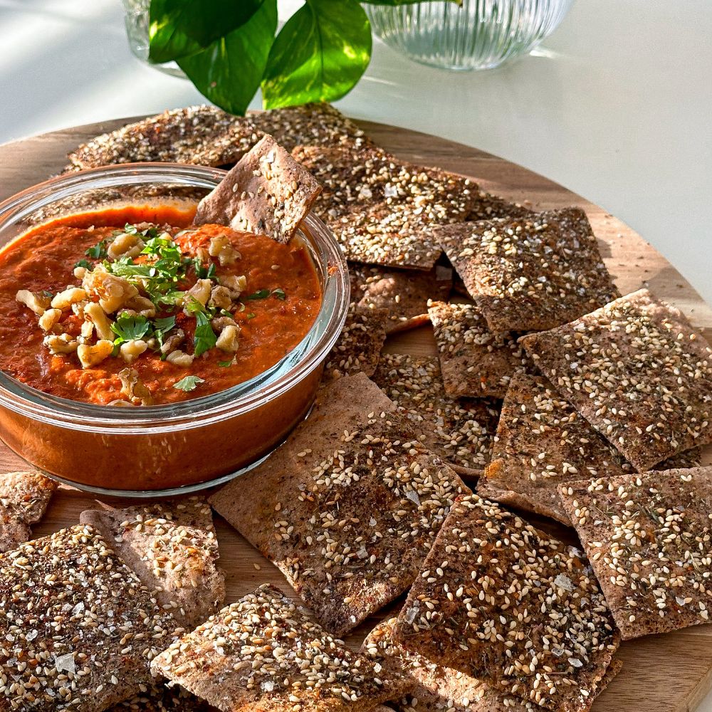 za'atar keksit ja muhammara